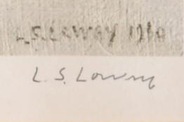 A genuine Lowry pencil signature in the margin beneath the reproduction signature on the print
