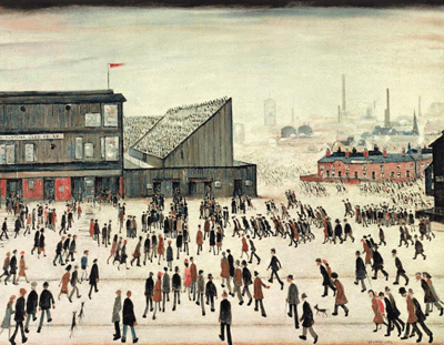 L S Lowry, 'Going to the Match', from an edition of 300, published 1972 by The Medici Society Ltd. Top price currently achieved for this print is £31,000 (April 2022).