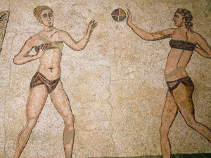 A 4th century AD Roman moscaic - although not quite a micromosaic by today's standards the 4mm tesserae are small for the time.