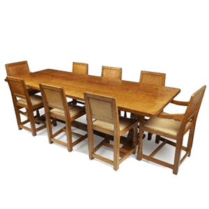 Mouseman Dining Suite and Chairs Mouseman Refectory Table