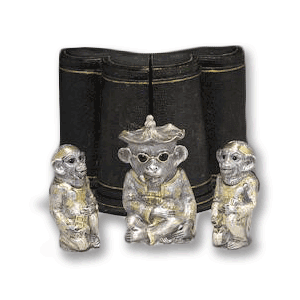 A superb example of a novelty silver cruet set.