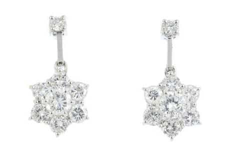 A-pair-of-diamond-floral-cluster-earrings-£1400 A-pair-of-diamond-floral-cluster-earrings-£1400