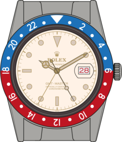 GMT-Master 6542 Pam-Am ground staff A special batch of white faced 6542 were issued to Pam-Am ground staff