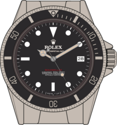 Sea-Dweller 1665 - Single Red Sea-Dweller illustration