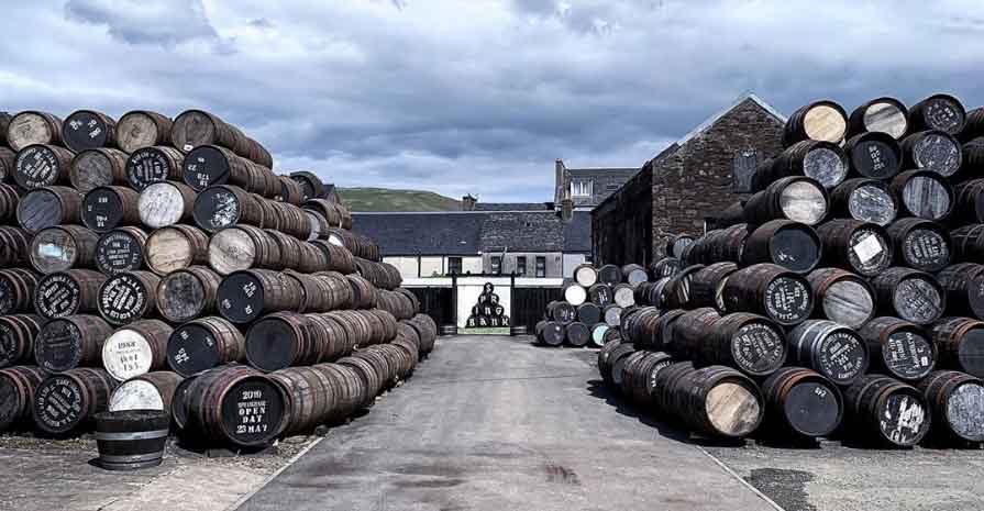 Whisky barrels at Springbank distillery