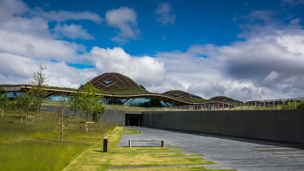 The exterior of Macallan distillery