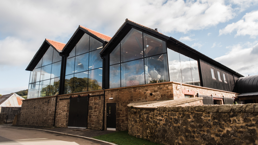 The exterior of Lindores Abbey distillery
