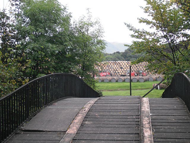 A bridge leading to Cambus distillery.