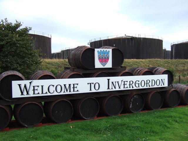 A sign outside Invergordon distillery.