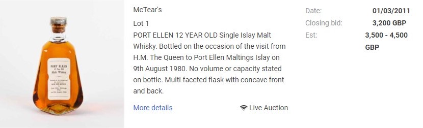 Port Ellen 1980 at auction Port Ellen 1980 at auction