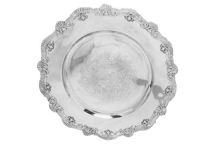 Salver-with-chased-edges-c1710 SIlver salver
