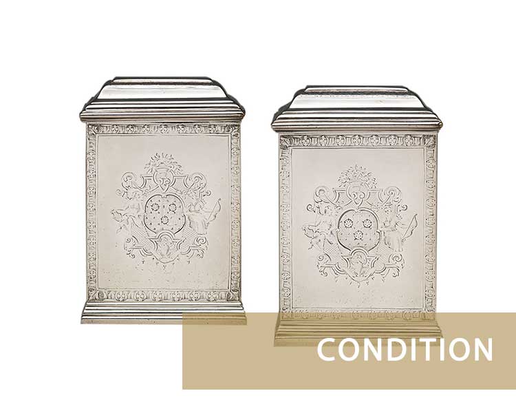 Silver tea caddy worth