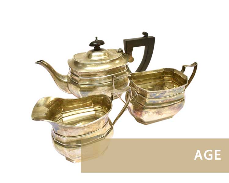 Silver tea service worth