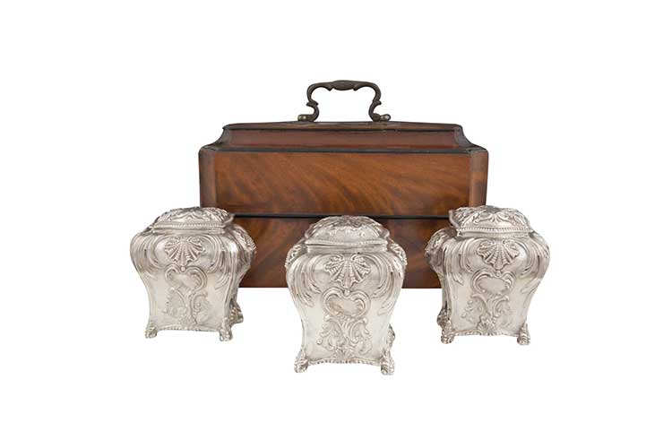 Tea caddy presentation set