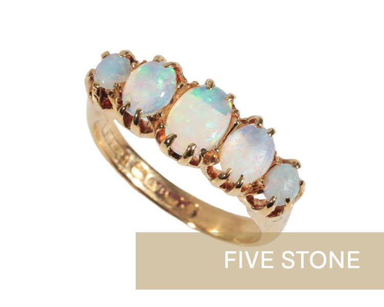 Five stone opals