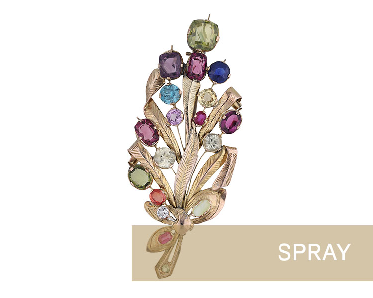 Gem set spray brooch sale Gem set spray brooch sale