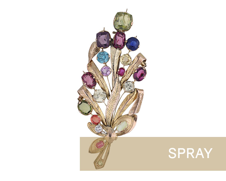 Gem set spray brooch sale