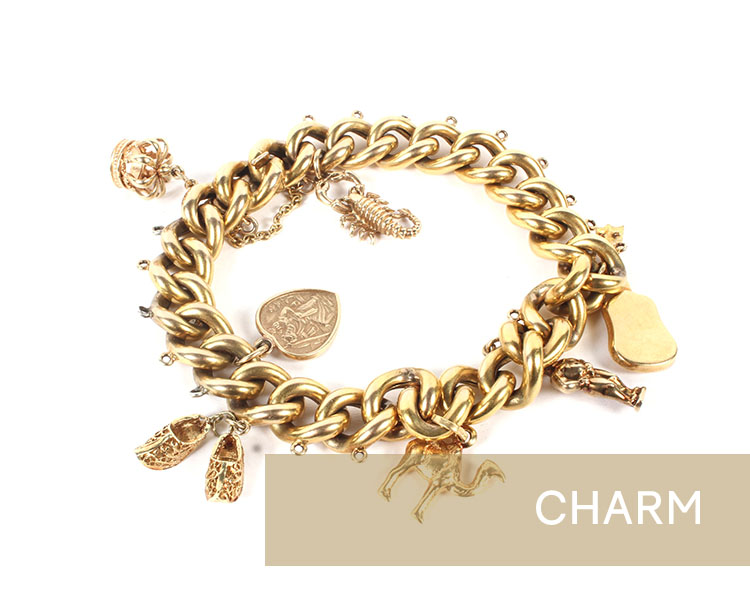 Gold charm bracelet