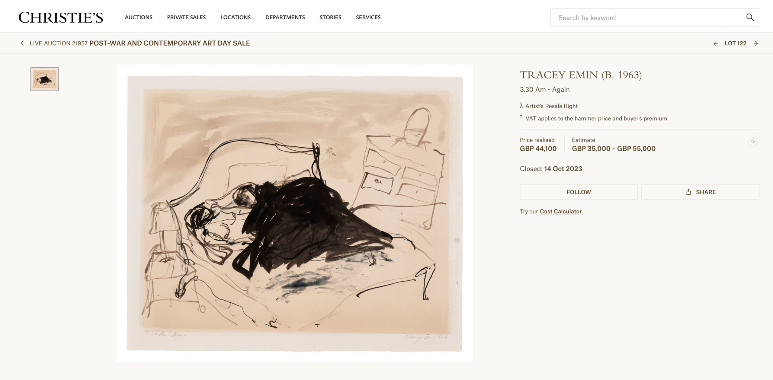 330 again 3.30 Am – Again Sold by Christie's in 2023
