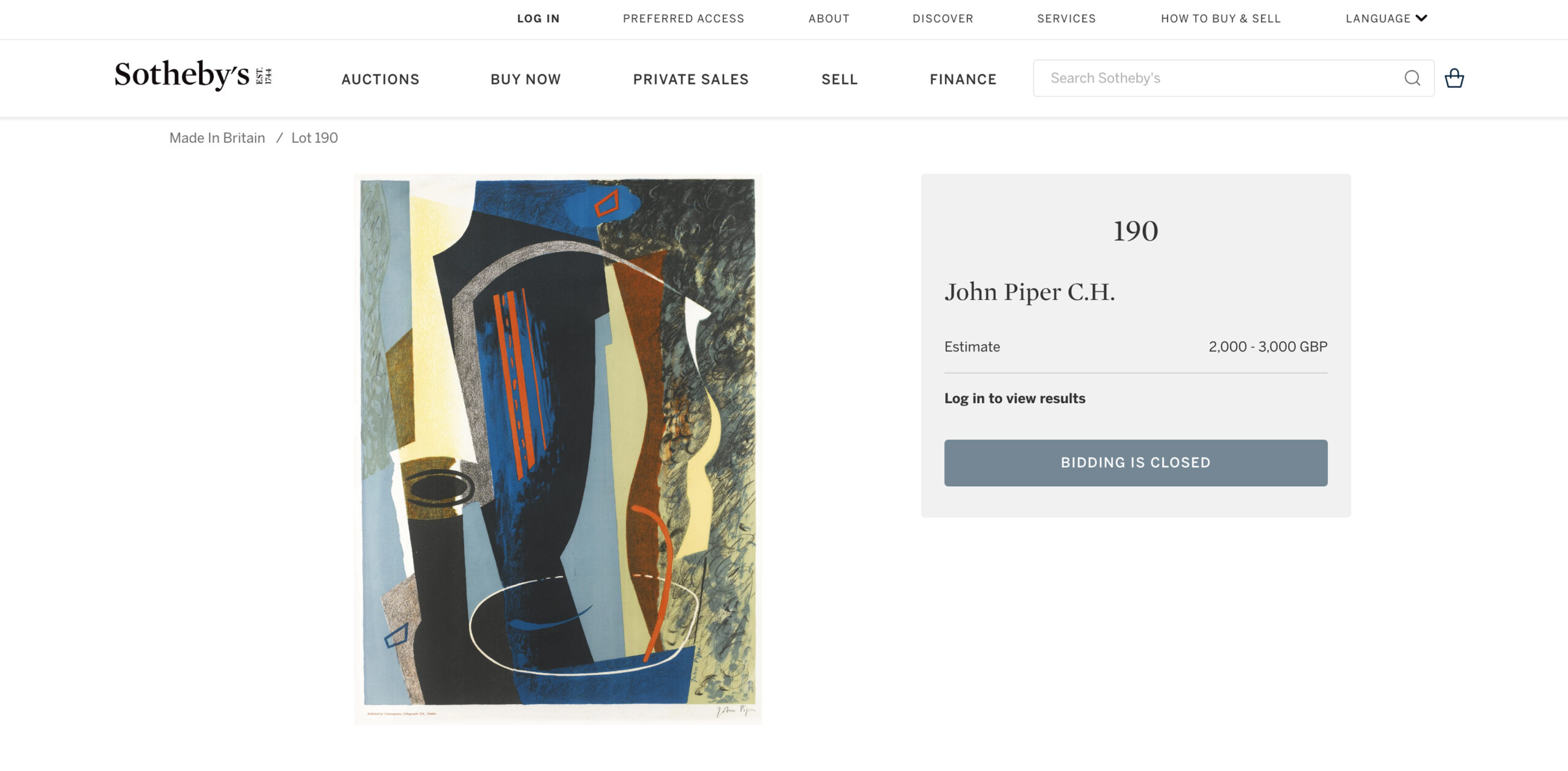 Abstract Composition Sold by Sotheby's in 2015