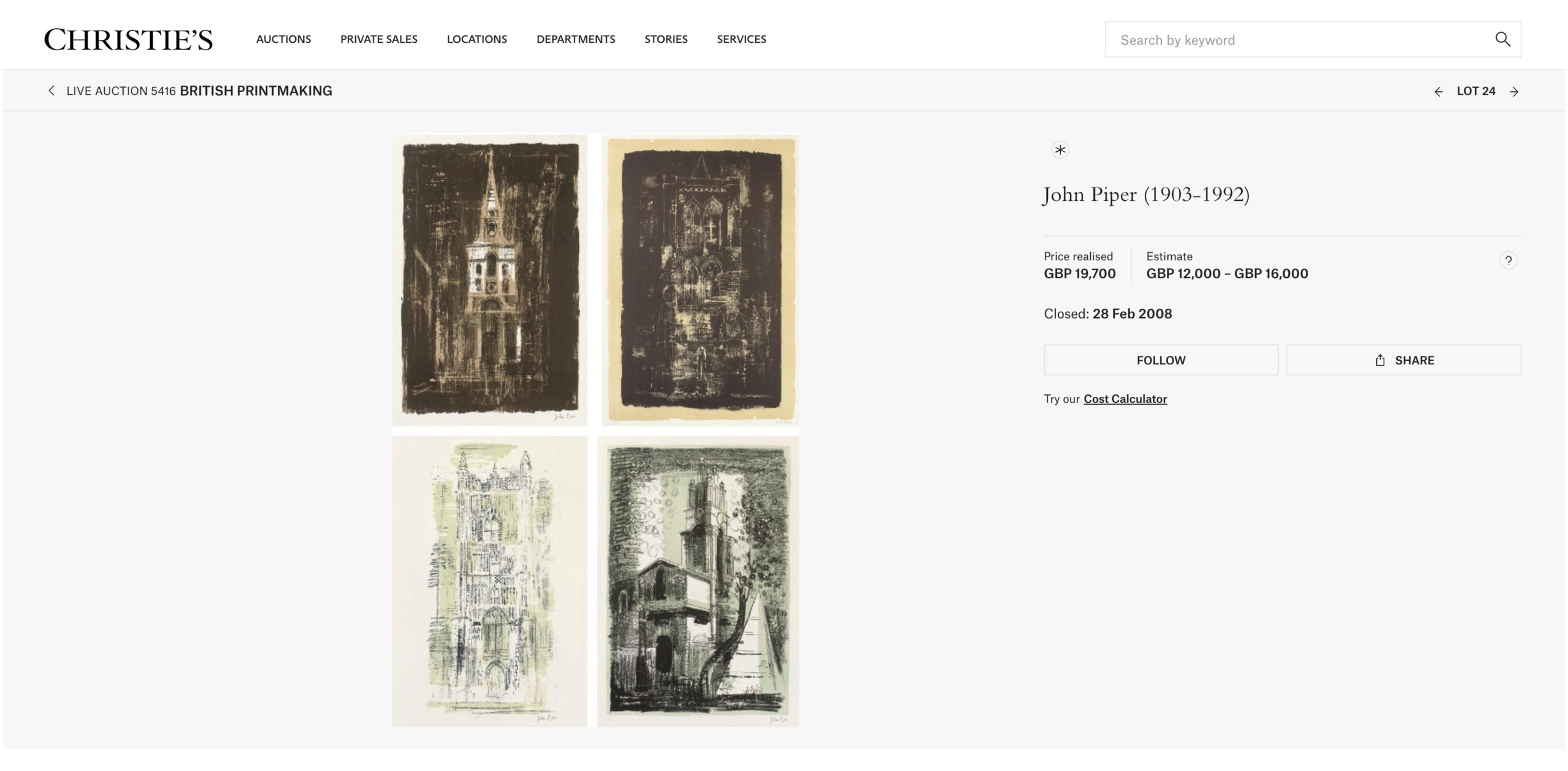 A Retrospective of Churches Sold by Christies in 2008