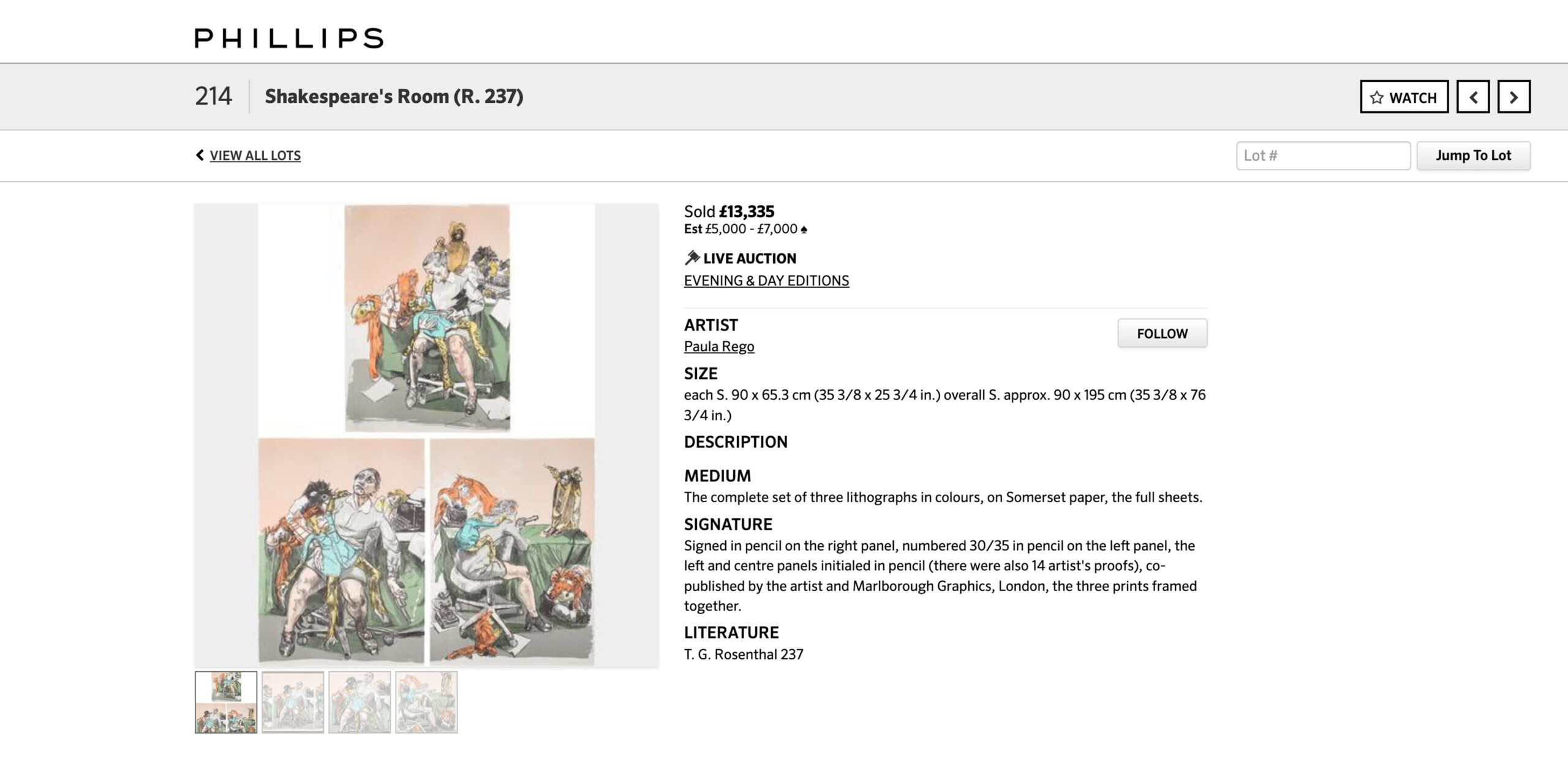 Shakespear Nursery Rhymes Sold by Bonhams in 2013