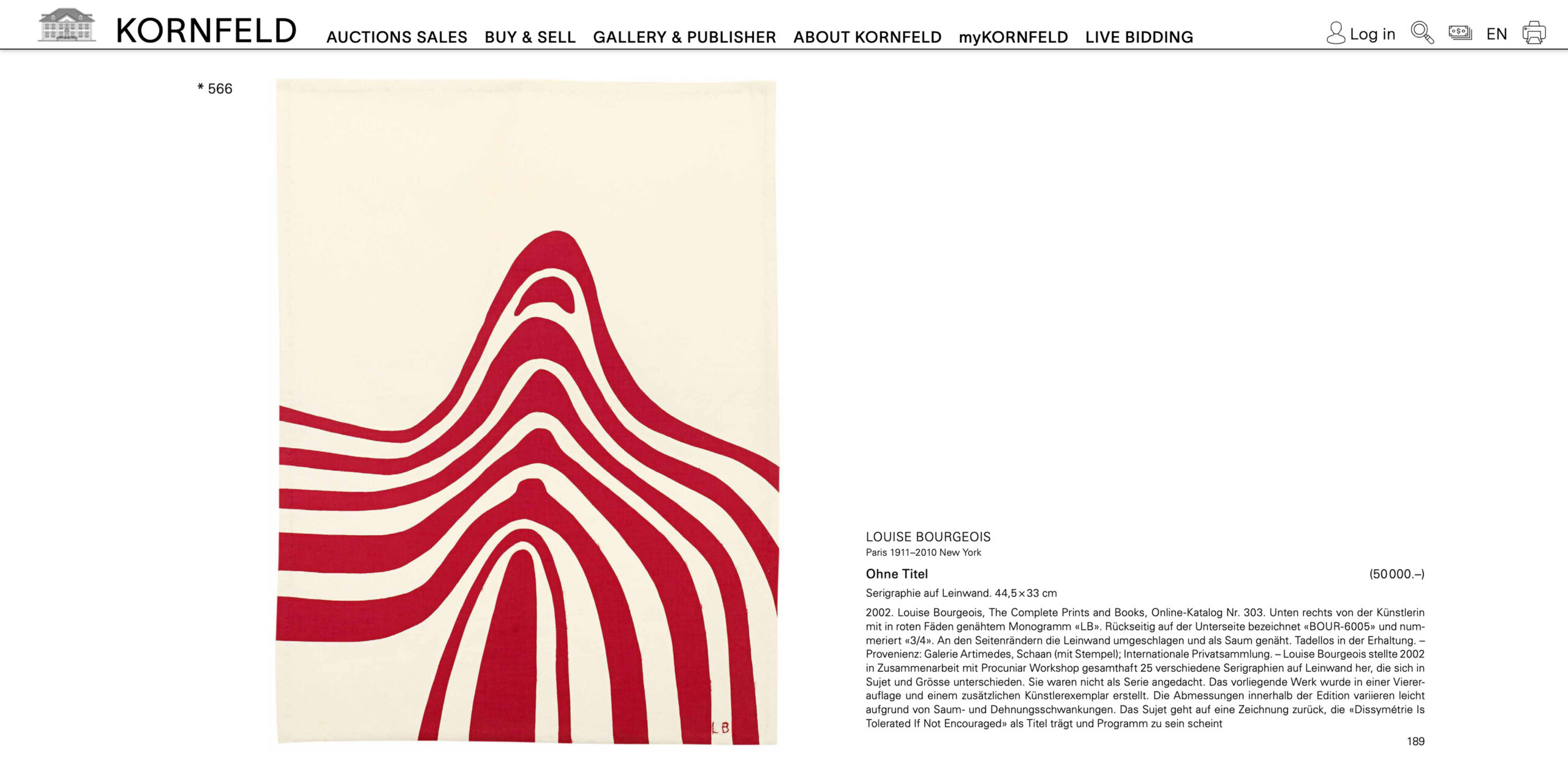 untitled 2 Untitled sold by Kornfeld in 2021