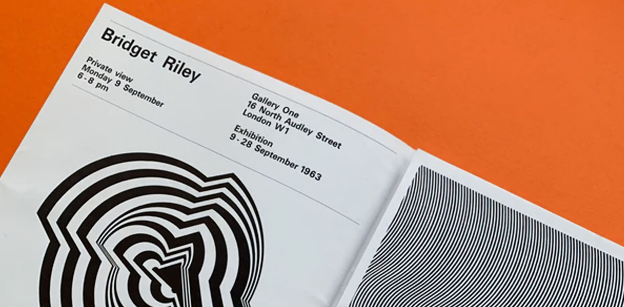 Gallery one An advertisement for Bridget Riley's exhibition at Gallery One