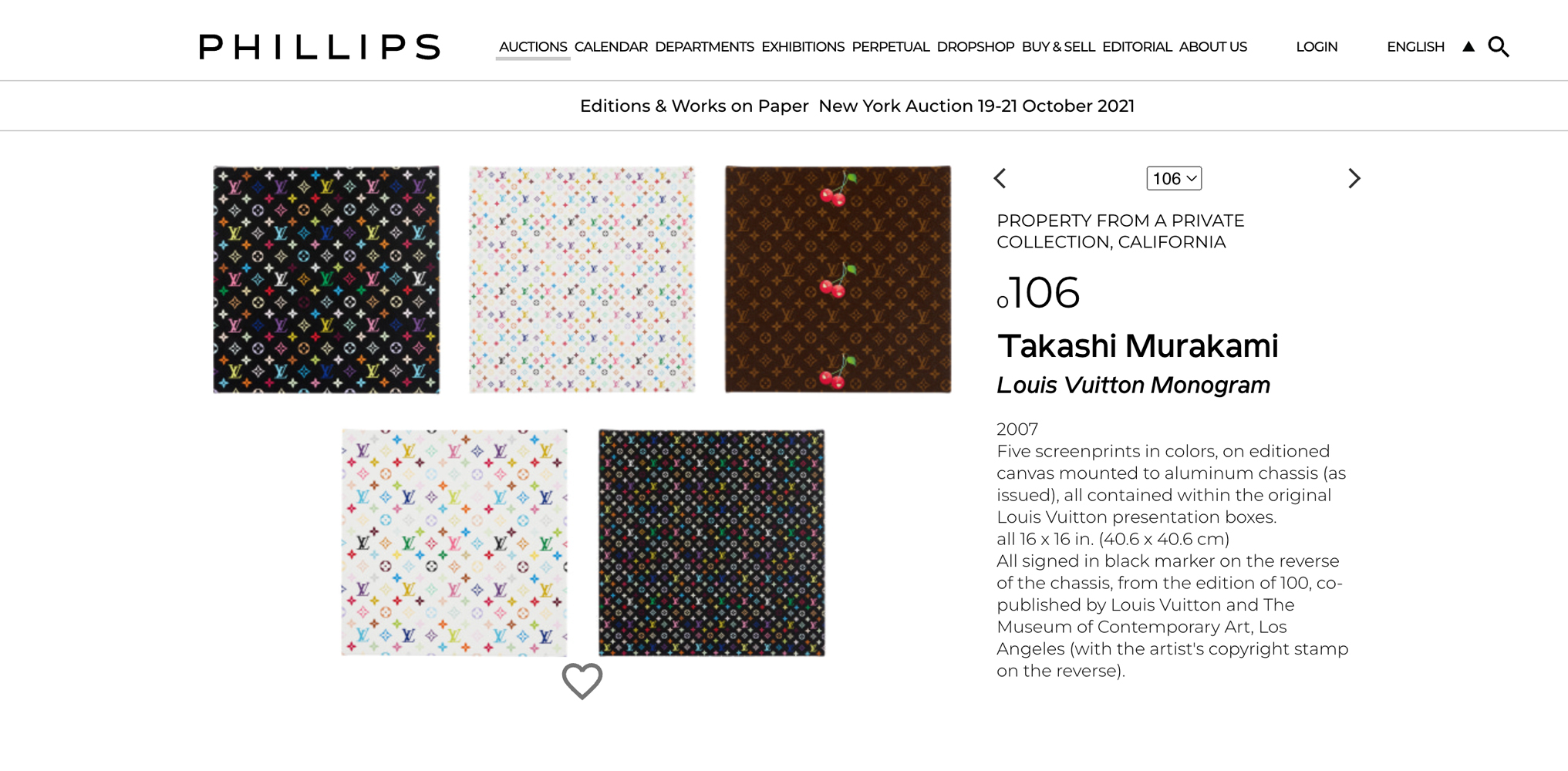 LV Louis Vuitton Monogram Sold By Phillips in 2021