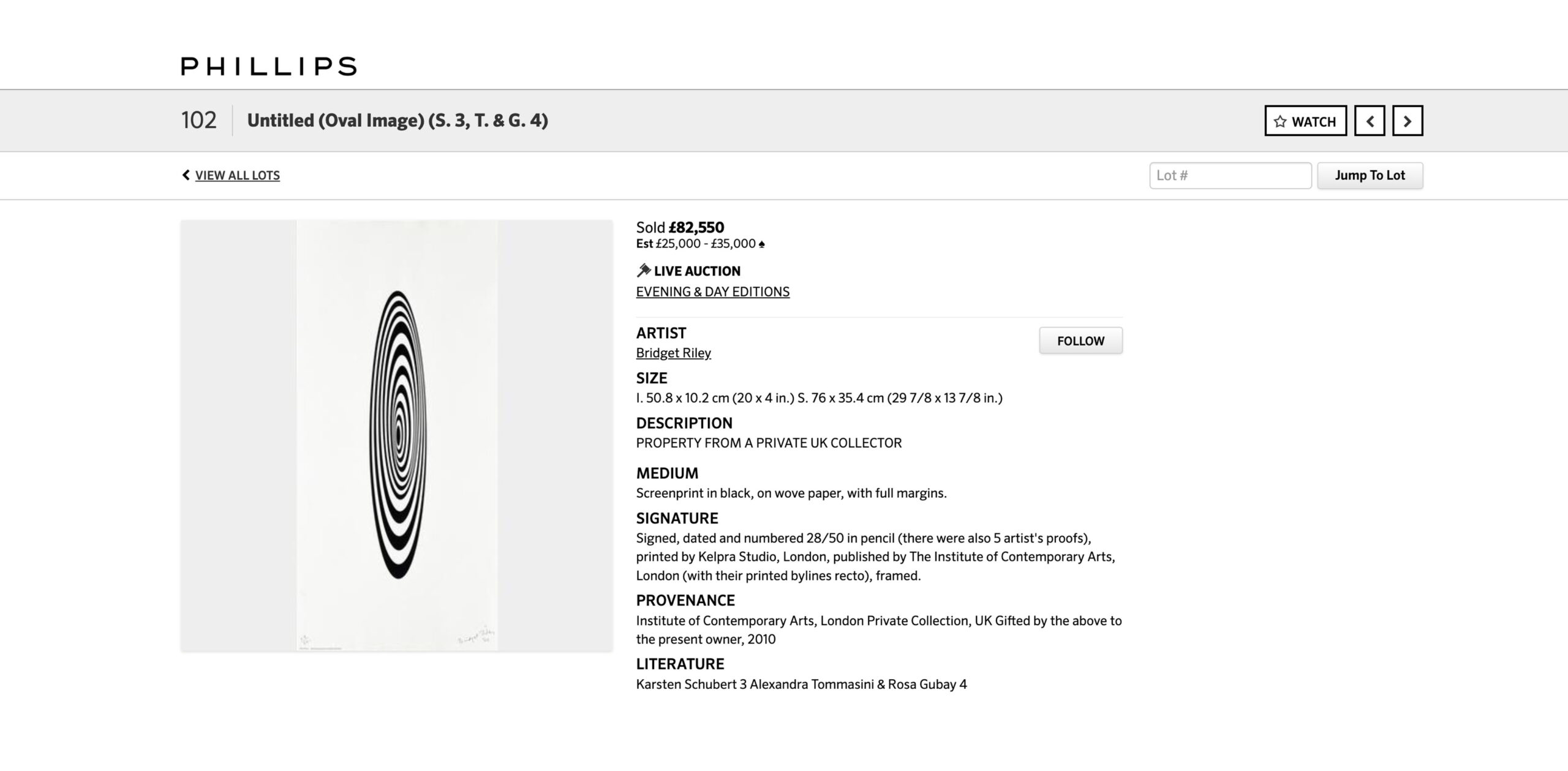 Oval Untitled (Oval Image) Sold by Phillips in 2024