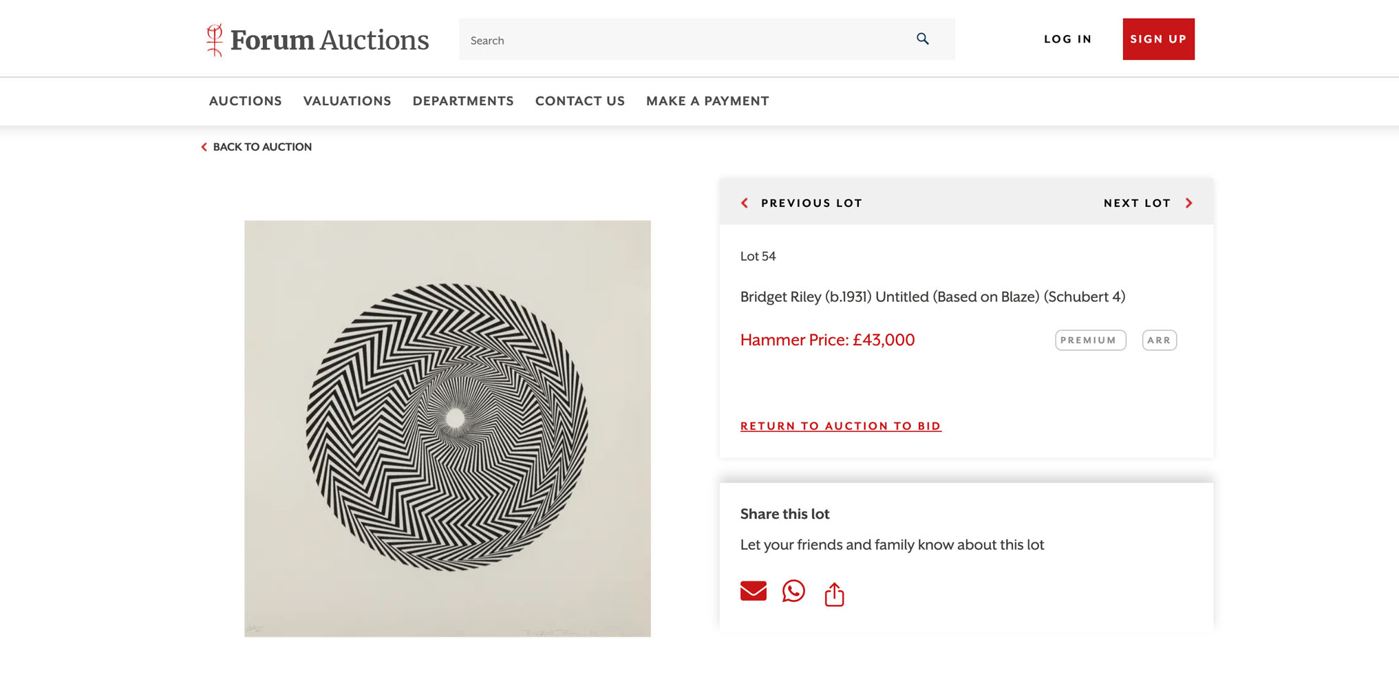 Untitled (Based on Blaze) sold by Forum Auctions in 2016