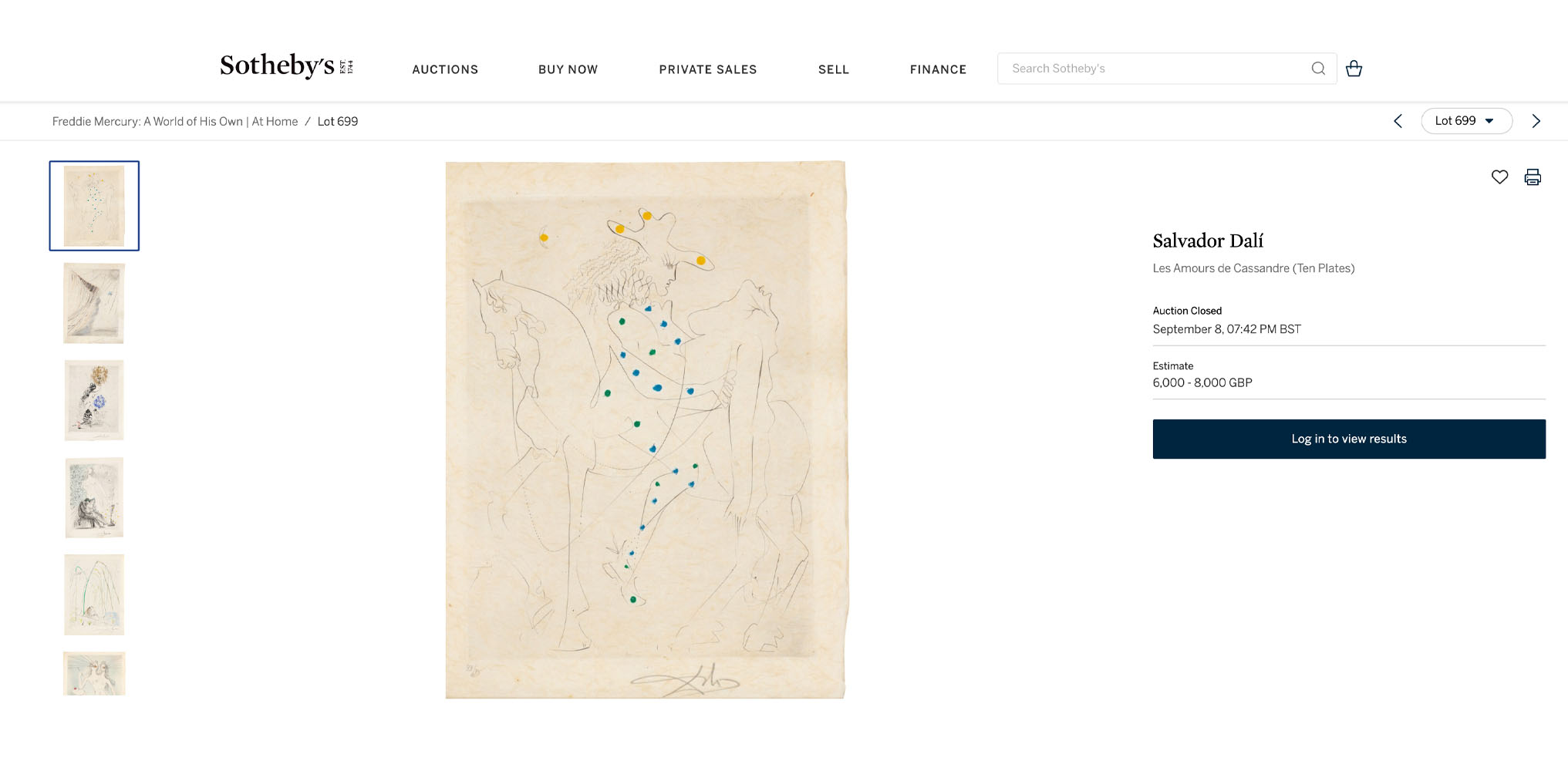Les Amours De Cassandre sold by Sotheby's in 2023
