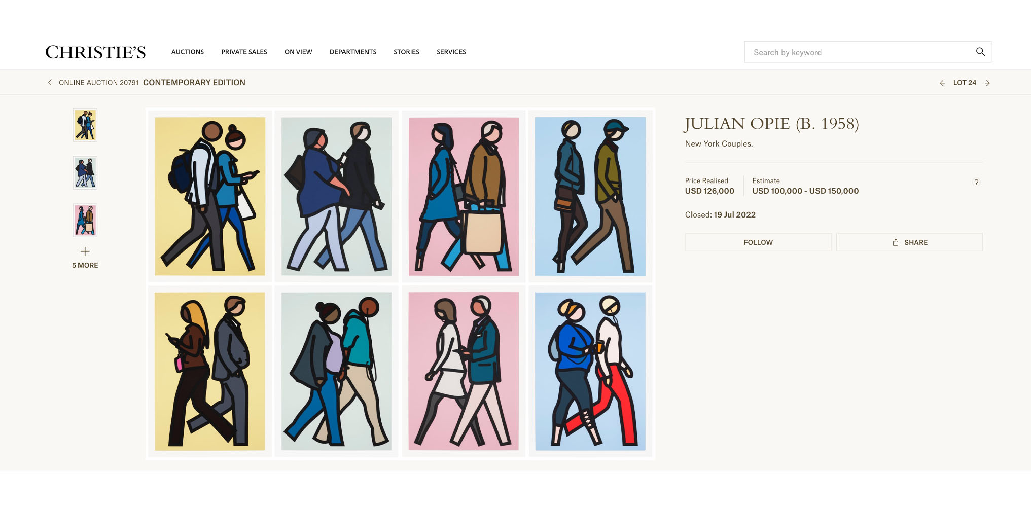 new york couples New York Couples sold by SBI Art Auction in 2022