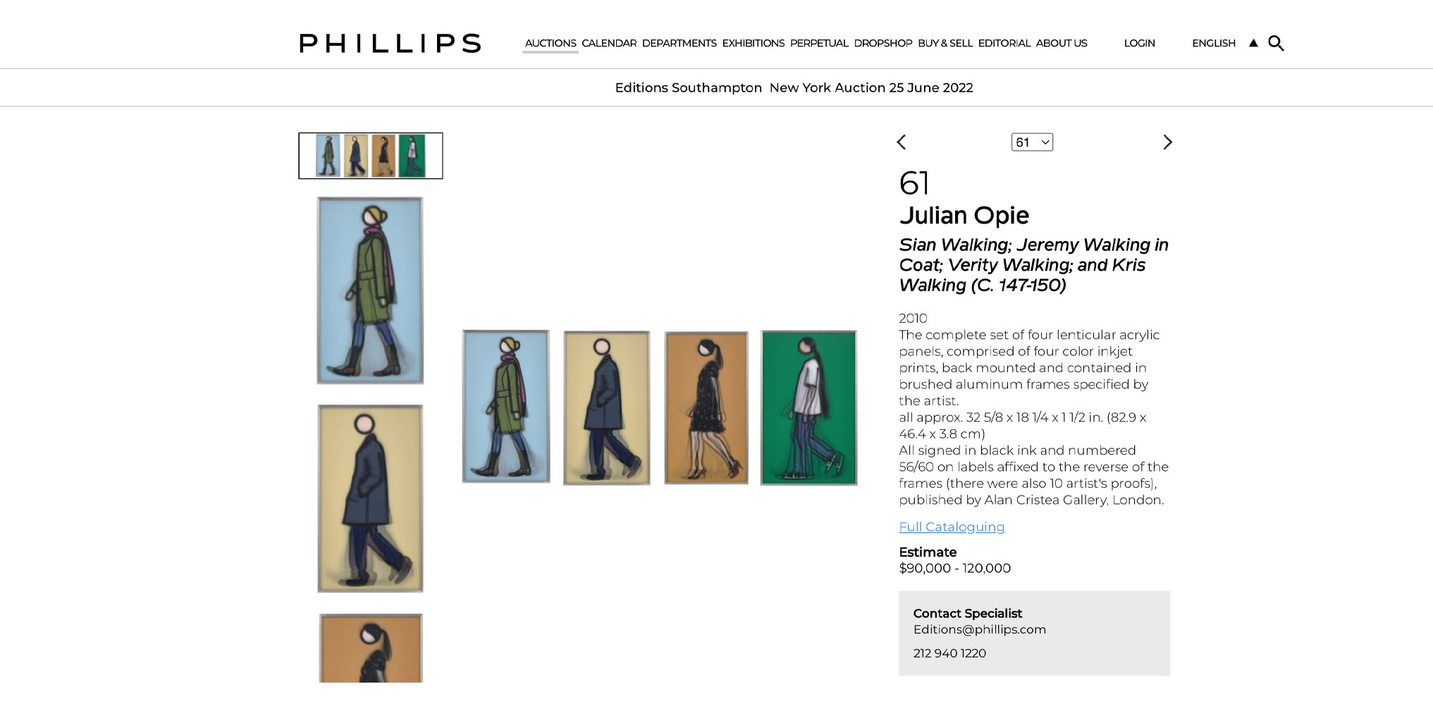 sian walking Sian Walking/Jeremy Walking In A Coat/Verity Walking/Kris Walking sold by Phillips in 2023