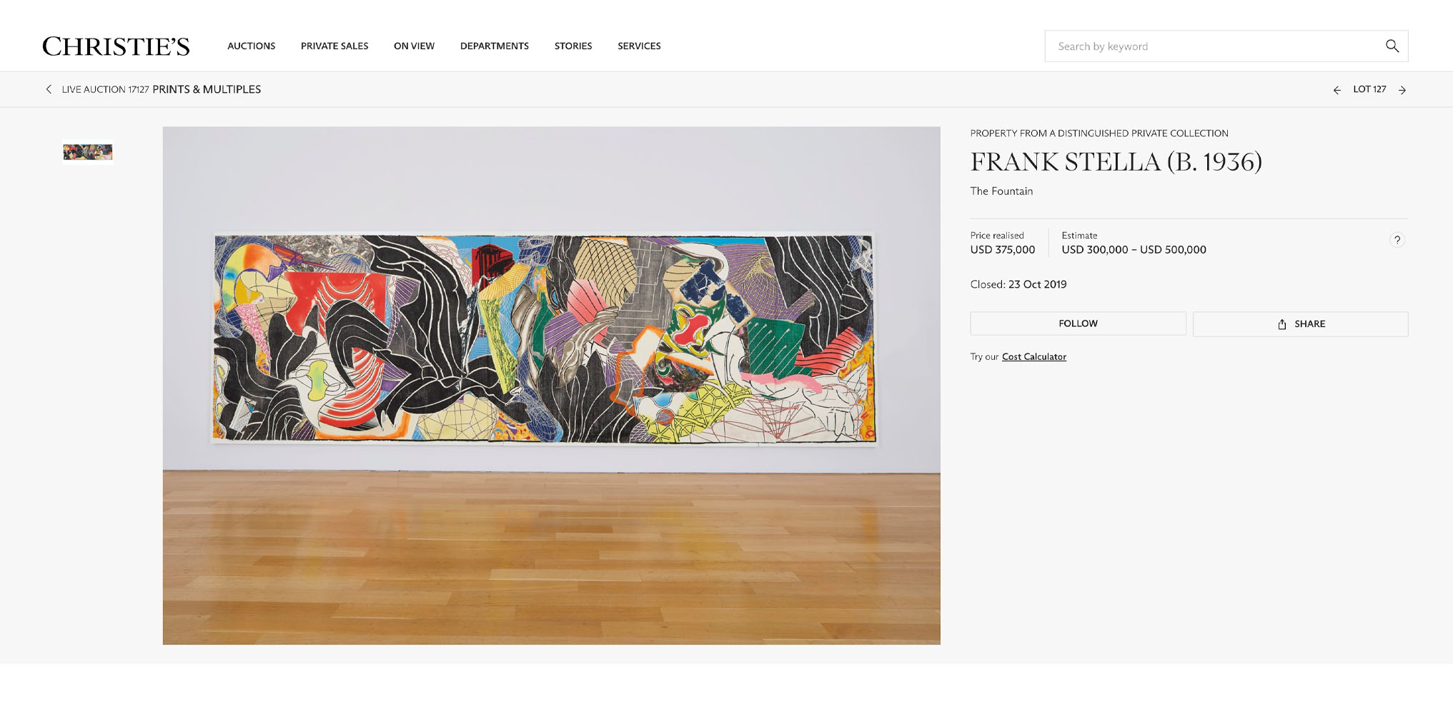 The Fountan The Fountain sold by Christie's in 2019