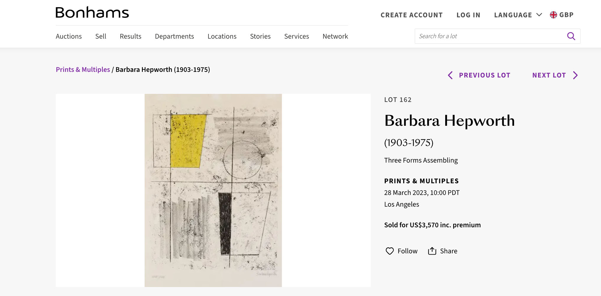 Three Forms Three Forms Assembling Sold By Bonham's in 2018