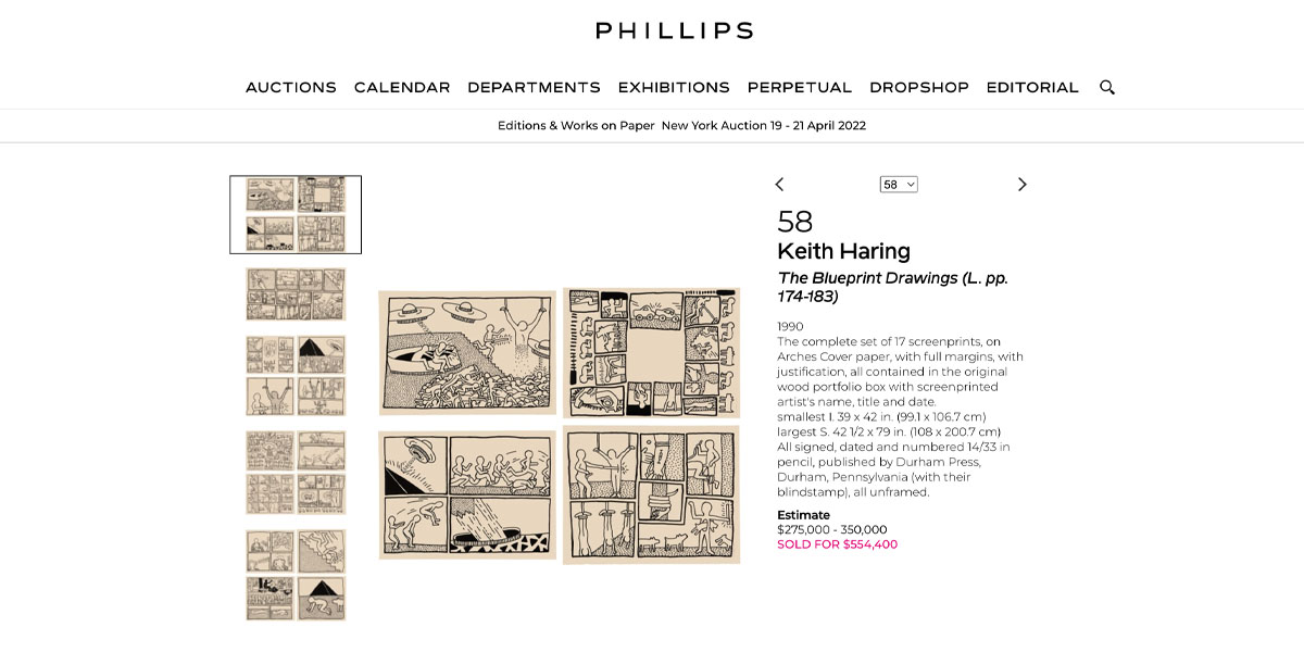 The Blueprint Drawings sold by Phillips in 2022