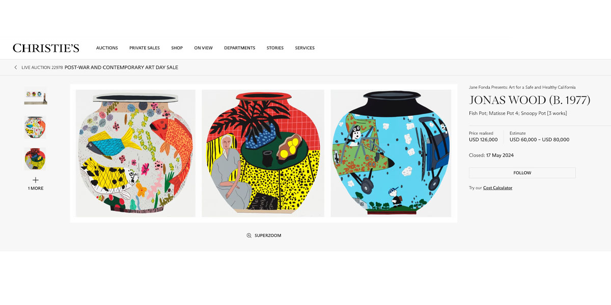 Fish Pot Fish Pot/Mattise Pot/Snoopy Pot sold by Christie's in 2024