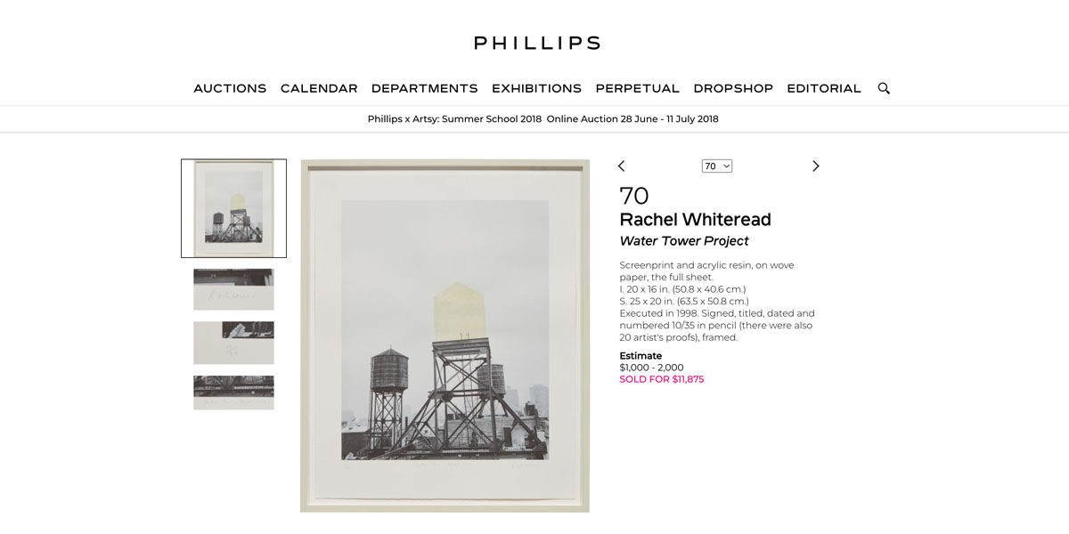 Water Tower Water Tower Project sold by Phillips in 2018