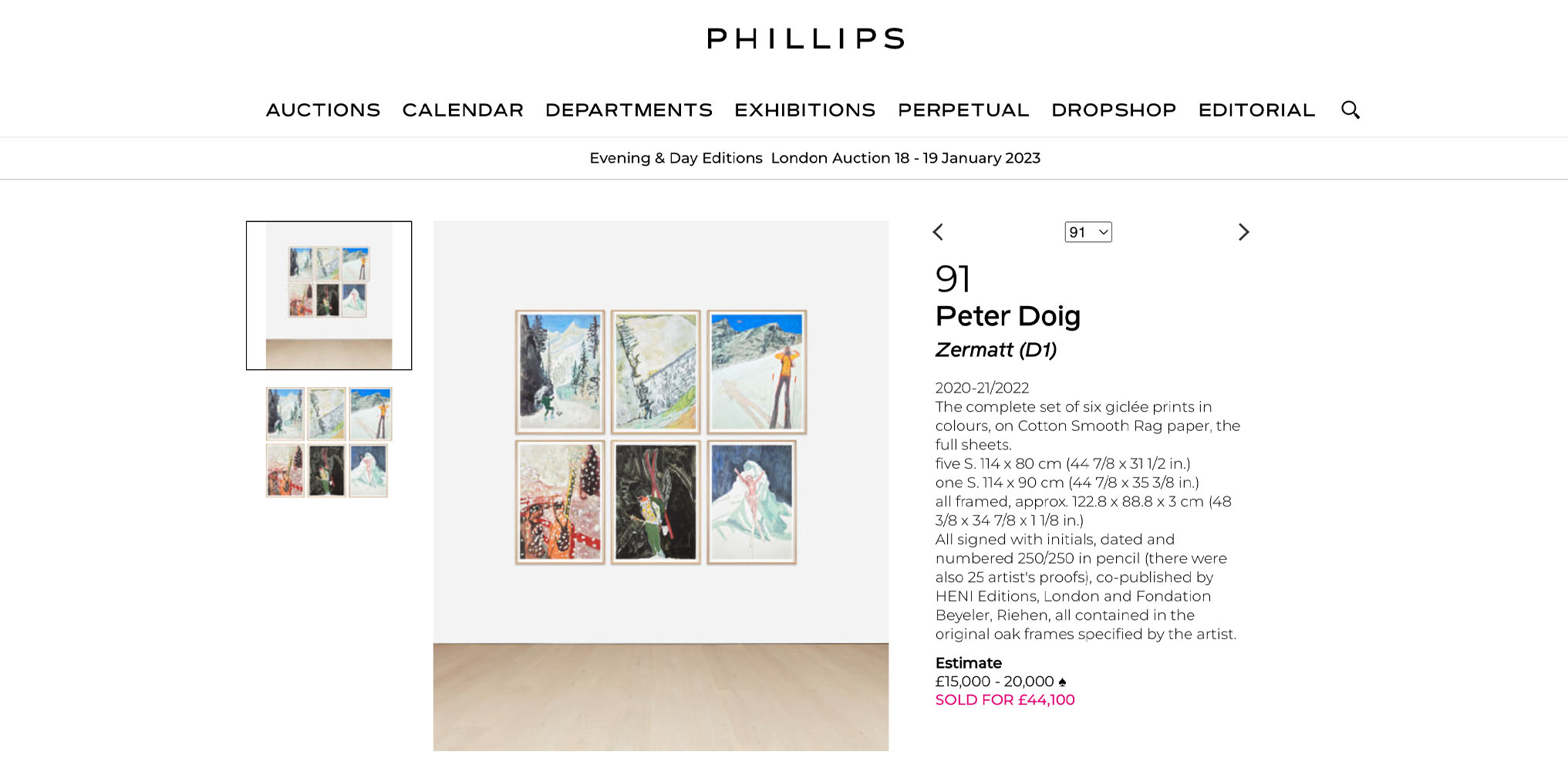 Zermatt sold by Phillip's in 2023