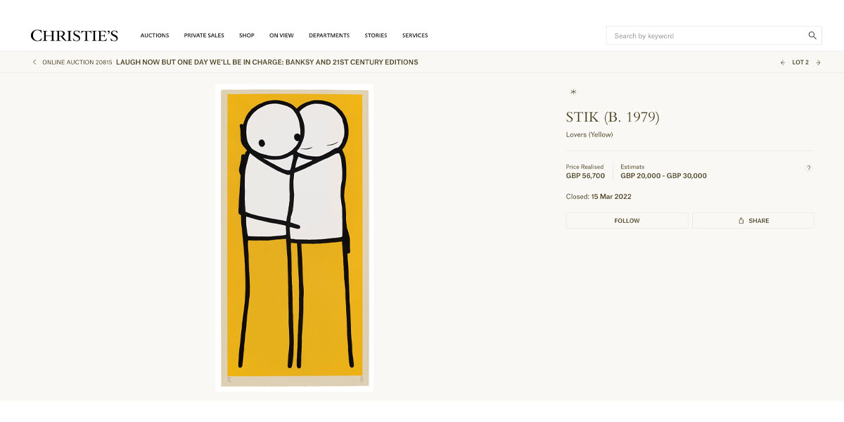 Lovers sold by Christie's in 2022