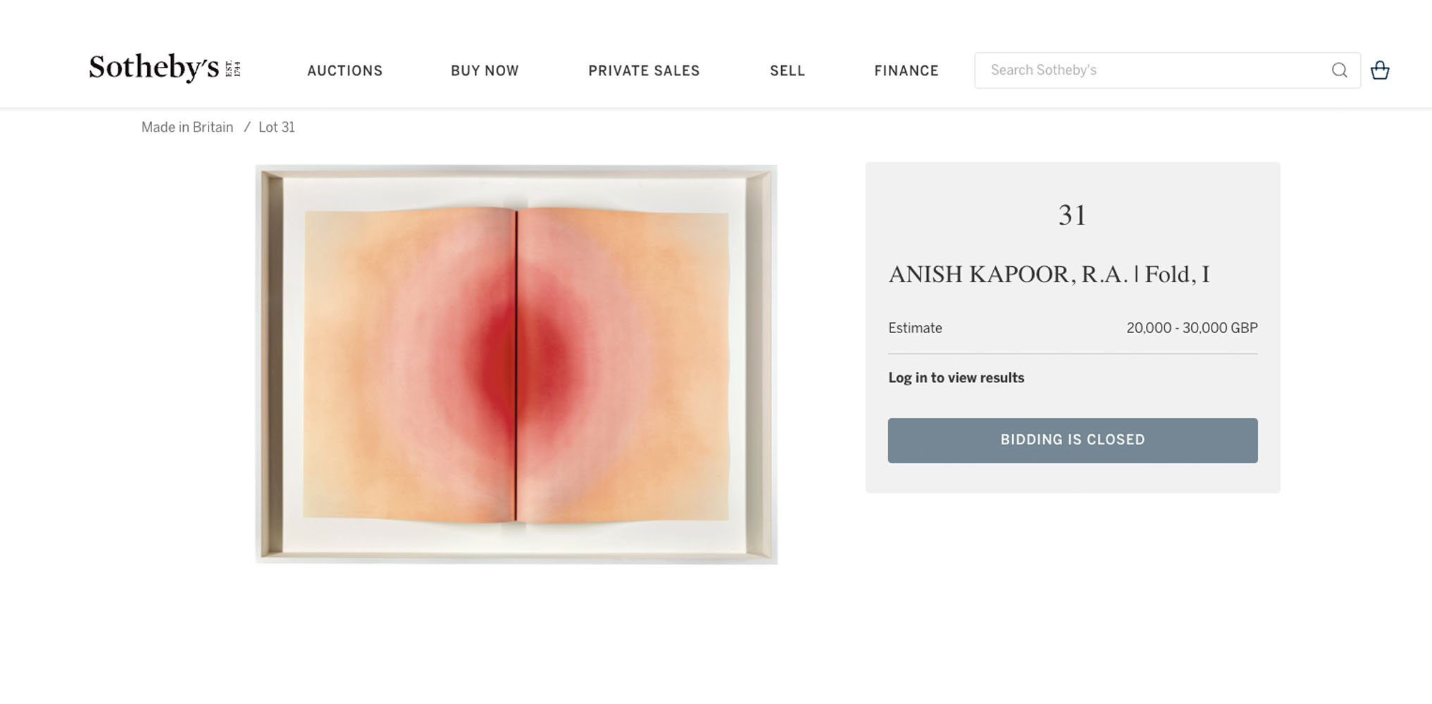 Fold Fold, I sold by Sotheby's in 2018