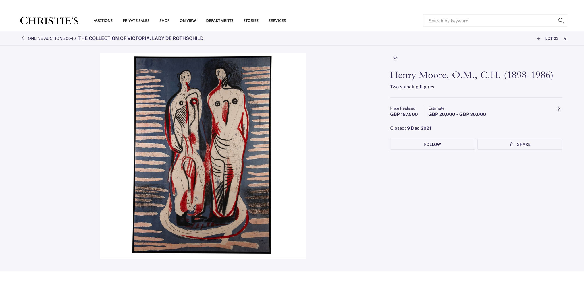 Two Standing Figures Two Standing Figures sold by Christie's in 2021