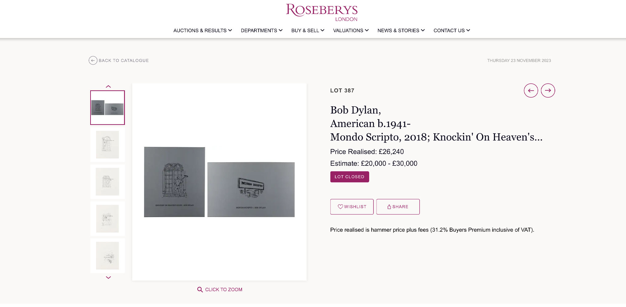 knockin Mondo Scripto/Knockin’ on Heaven’s Door (From The Mondo Scripto Series) sold by Rosebery's in 2023
