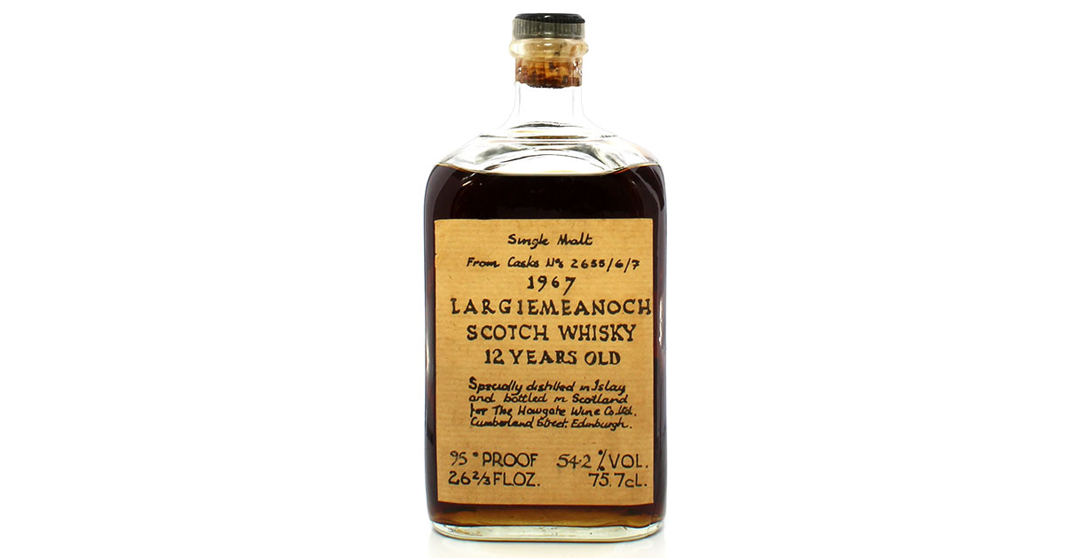 Sell Bowmore Largiemeanoch 12 Year Old 1967 The Largiemeanoch brand was created in the 1970s for a series of private bottlings for The Howgate Wine Co in Edinburgh the 12 year old was bottled from a vatting of three sherry casks.