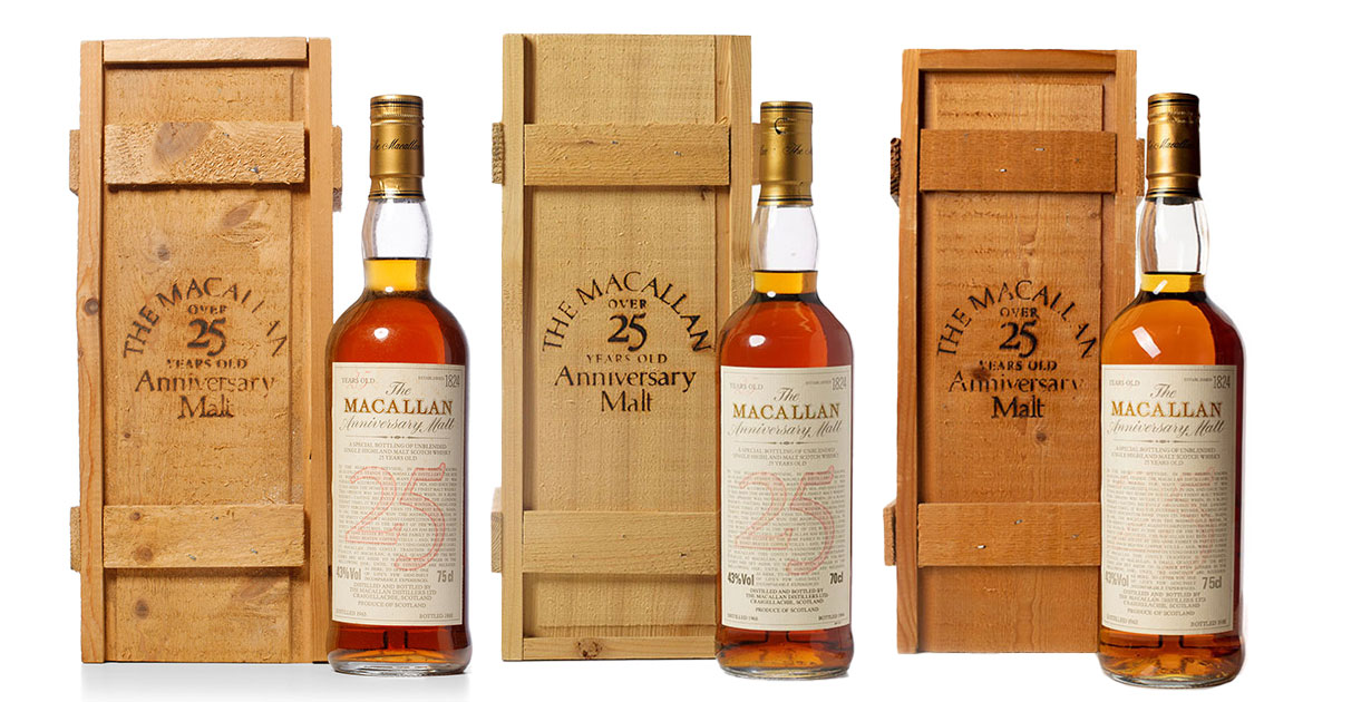 Sell-Macallan-Anniversary-Malts Bottles of The Macallan Anniversary Malt are highly sought after and lend themselves to the creation of a vertical.