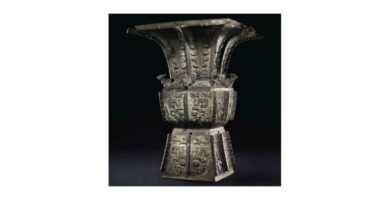 Chinese Bronze ritual wine Fangzun