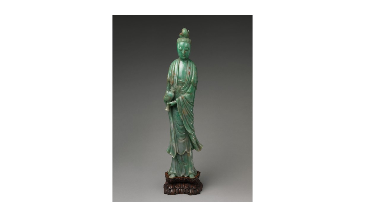 Imperial Green Jadeite Guanyin Carving